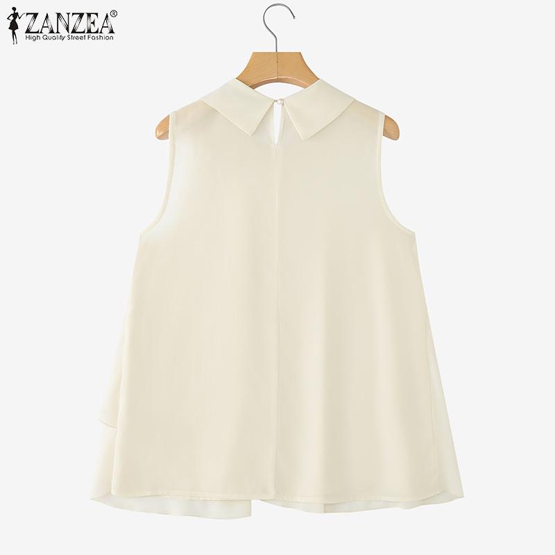 ZANZEA Women Loose Round Neck Casual Sleeveless Blouse