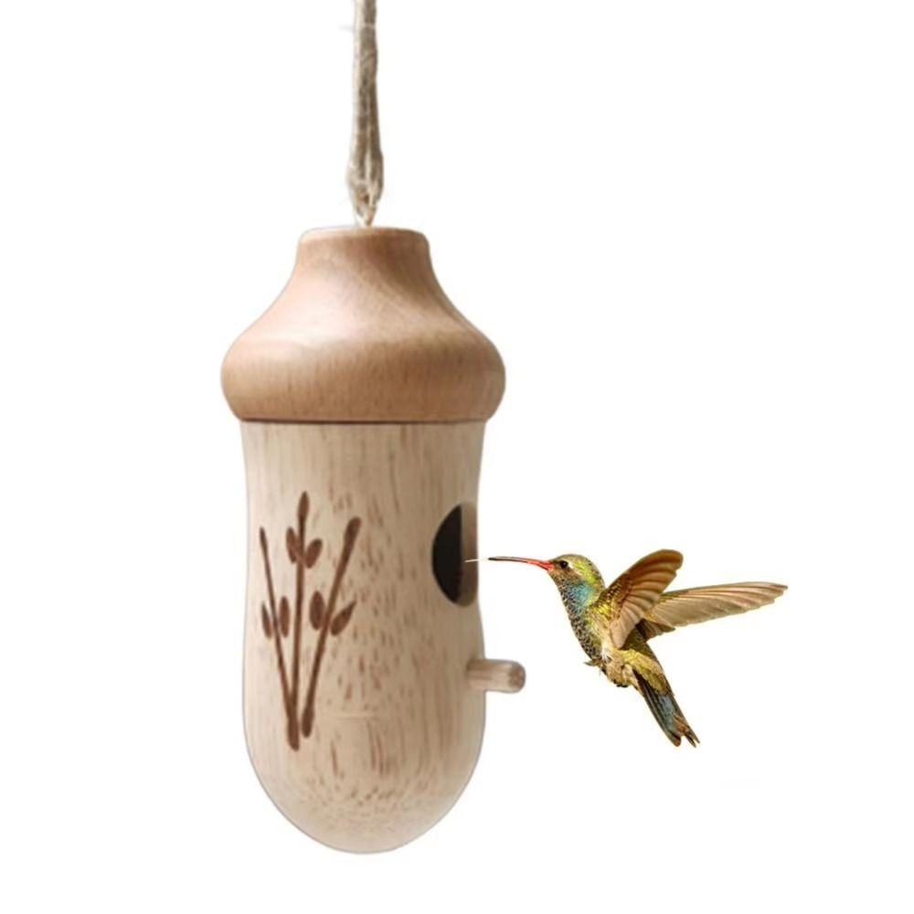 Wooden Hanging Bird House Handmade Pet Cottage Pet Cottage Hummingbird House Outdoor Decoration