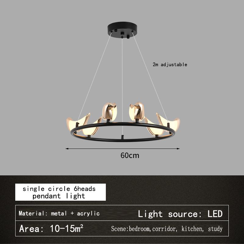 Creative Bird Led  Chandelier Hallway Stair Wall Sconce Mounted Bedroom Bedside Light Modern Designer Decor Pendant Lamp Fixture