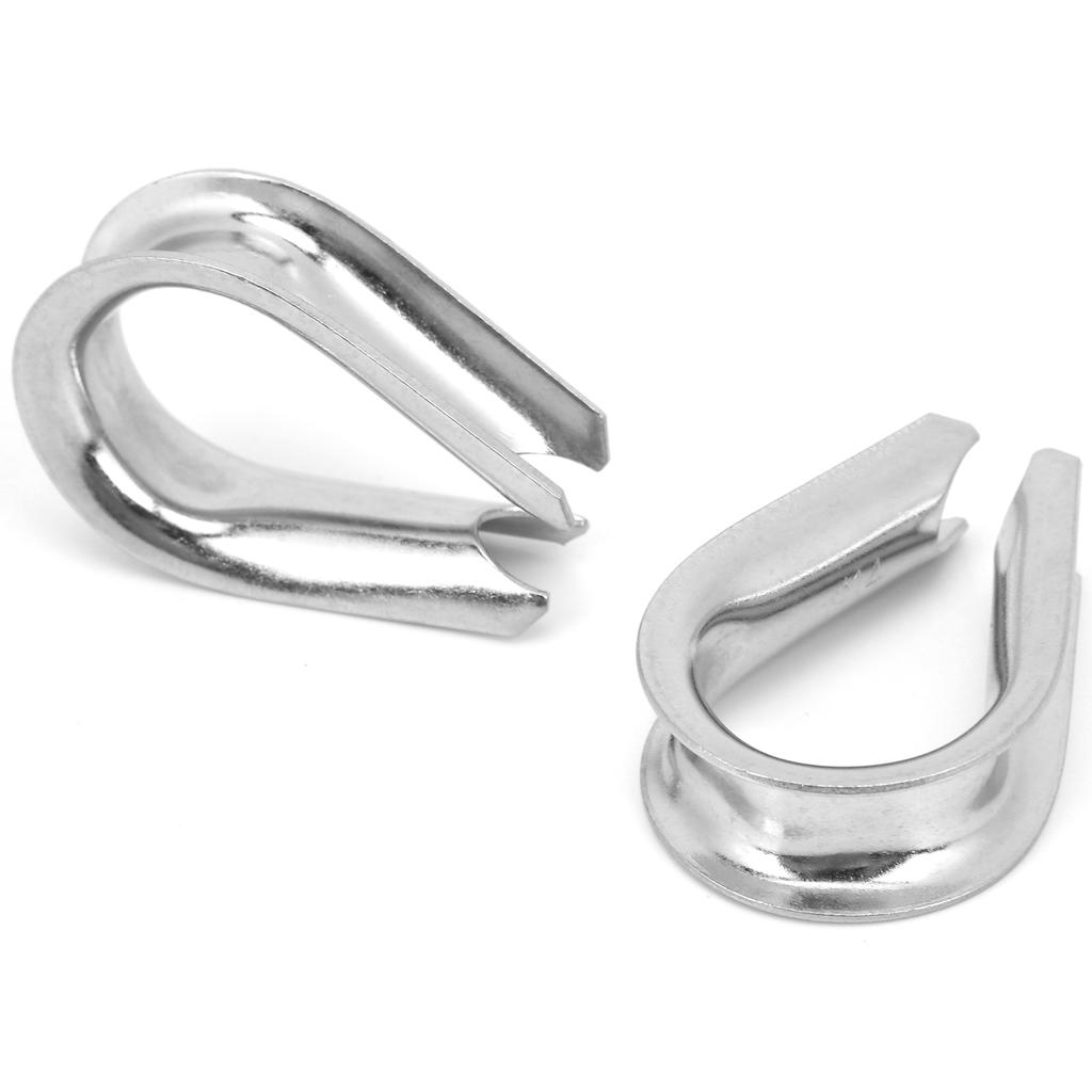 14MM Stainless Steel Marine Wire Rope Clamps Cable Protective Ring Thimbles Clamps