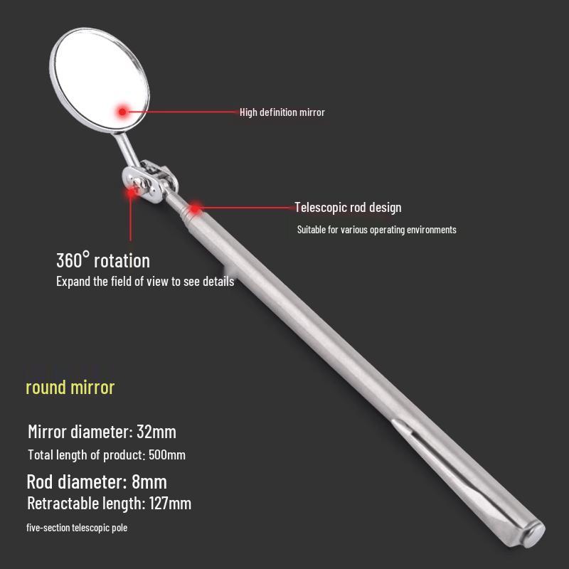 Ret retractable HVAC Pipe Inspection Mirror