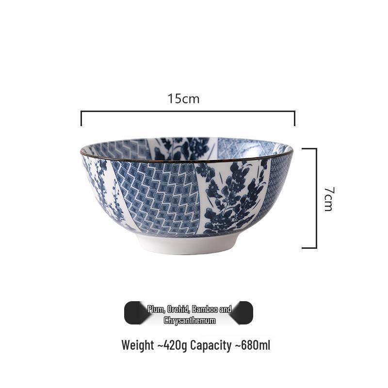 Microwaveable Japanese Ceramic Rice and Soup Bowl Set