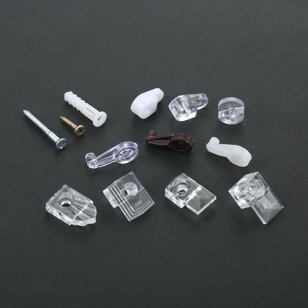 20 Pezzi Fermaclip in Plastica per Vetro Fermaclip per Specchio Morsetti per Porta di Armadio Pannello in Vetro Supporto per Scaffale Specchio di Armadio
