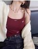 #Early Autumn New Sweet Polished Bow Printed Sling Vest Slim One-piece with Chest Pad To Look Thin