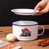 Baijie Large Retro Enamel Noodle Bowl with Lid