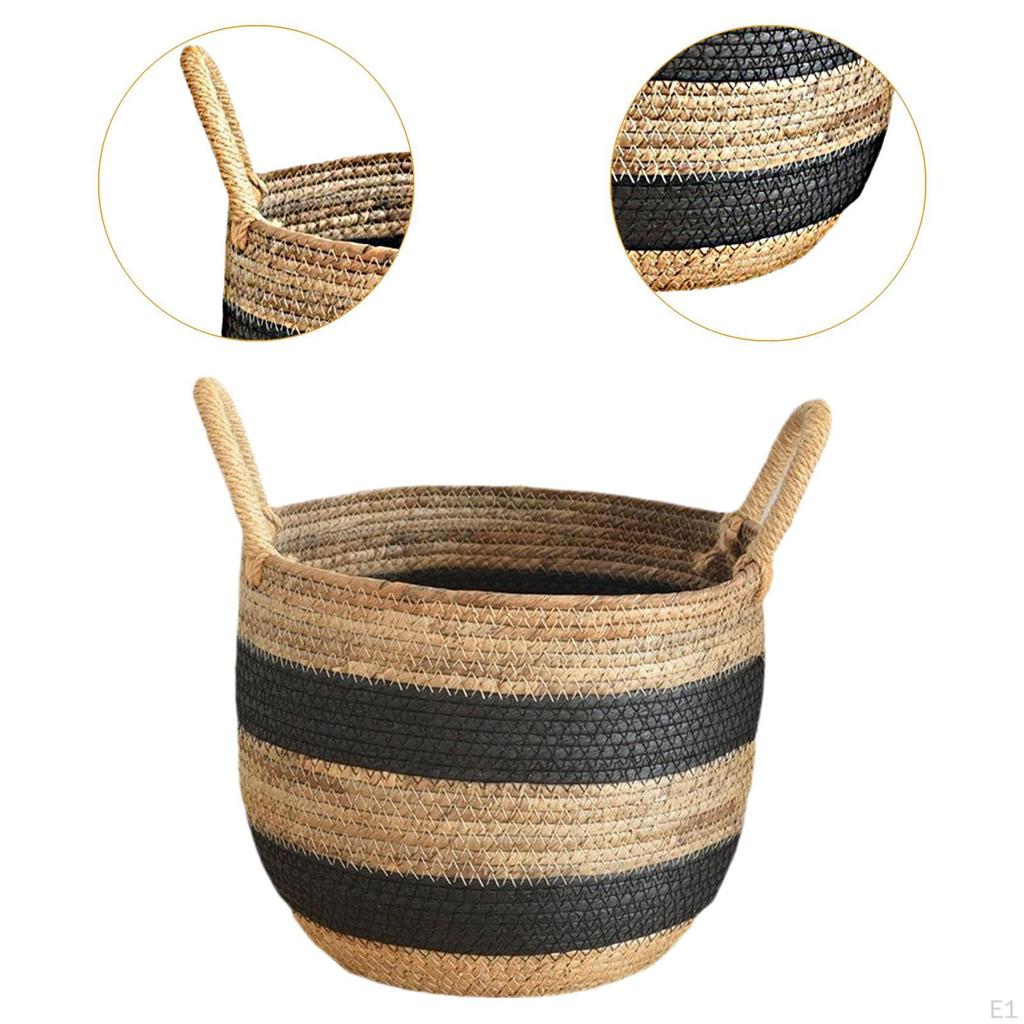 Woven Plant Basket Decorative Flower Pot Shopping Home Decor Planter Container Storage
