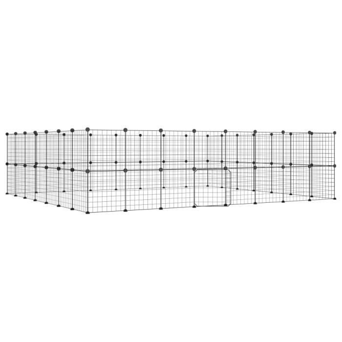 3114042 vidaXL Cage animaux de compagnie à 60 panneaux et porte Noir 35x35 cm