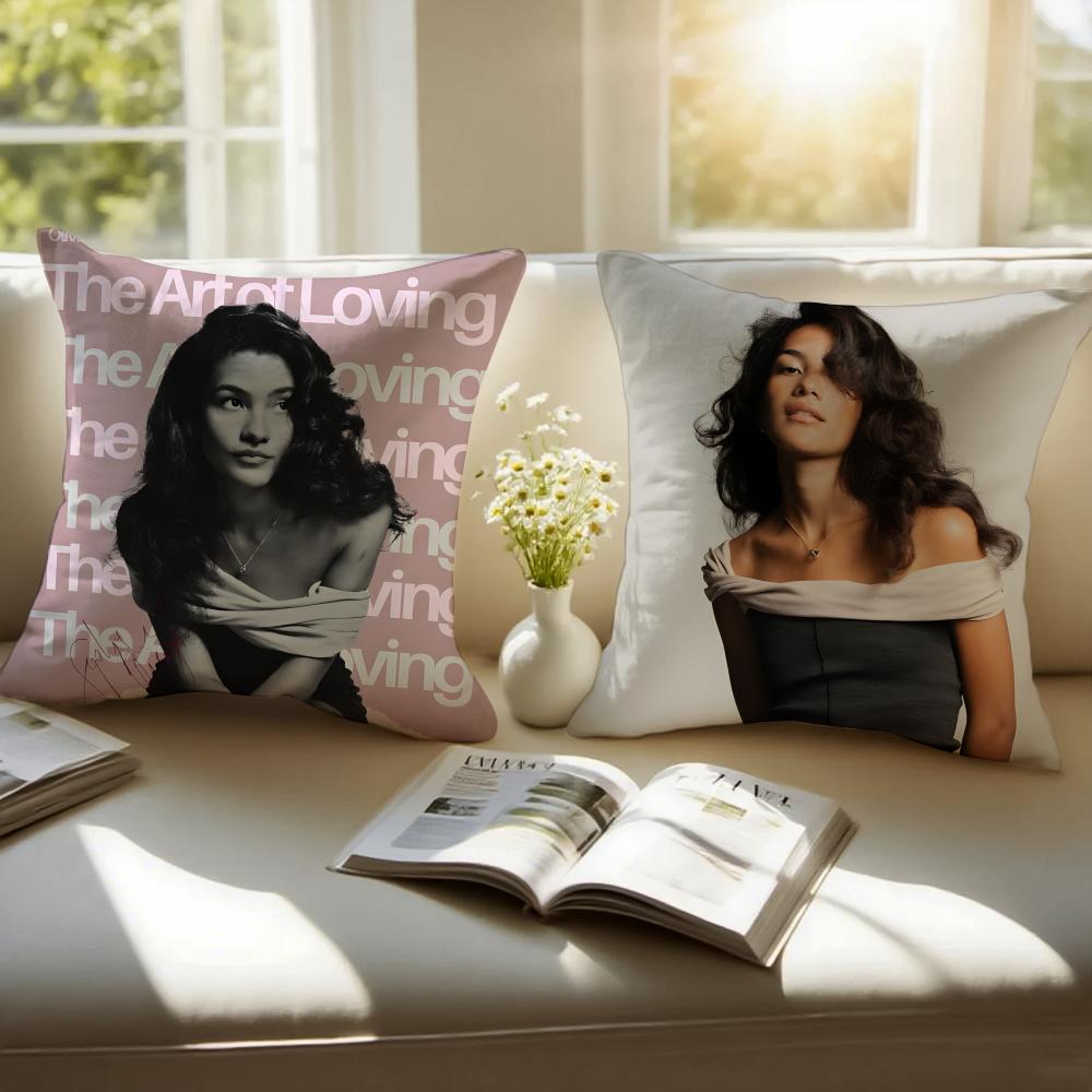 Graceful Jazzy pop Singer OOlivia Dean Cushion Cover Pillowcase Antidustmite Invisible Zipper Short Plush Sofa Cushion