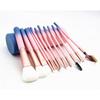 12 pièces Kit De Pinceaux De Maquillage rose Dégradé Poignée En Plastique En Nylon Cheveux Fondation Brosse Ensemble.