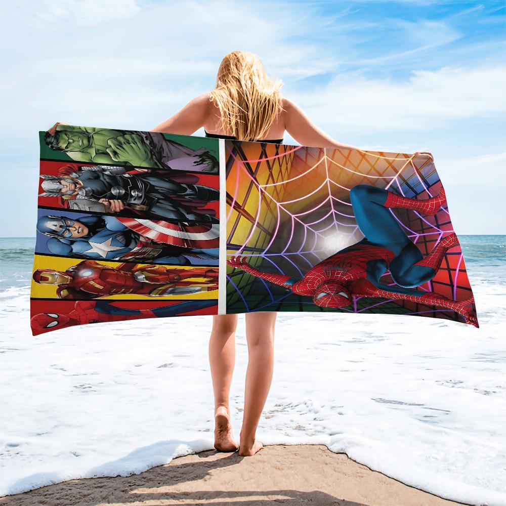 Marvel Thor Comic Print Beach Towel Quick Dry Sand Free Microfiber for Kids Adults Swim Travel