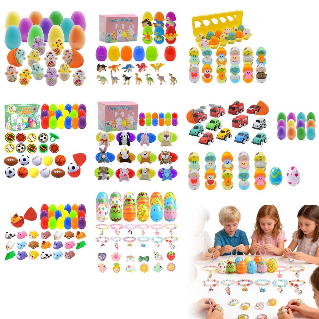 Newborn Objects Pack Of 12 Filled Easter Eggs Colourful Easter Eggs With Different Toys For Fun Easter Eggs For Easter Party