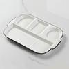 JIWUSENLIN Ceramic Divided Plate, Fast Food Tray, Student Meal Box, Compartmented Postpartum Tableware, Individual Serving Plate, Breakfast Plate