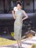 New Chinese national style blue high-end modified cheongsam 1011 new temperament thin daily texture summer dress