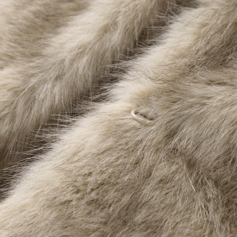 Fashion Luxury Faux Fur Short Coat Women Stand Collar Long Sleeve Loose Jacket Autumn Winter Lazy Thick Streetwear Outerwear