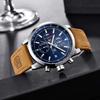 AKNIGHT Watch Genuine Leather Crystal Luminous Date Japanese Instruction Manual Men's - Stylish, Popular, Quartz, Strap, Chronograph, Display,