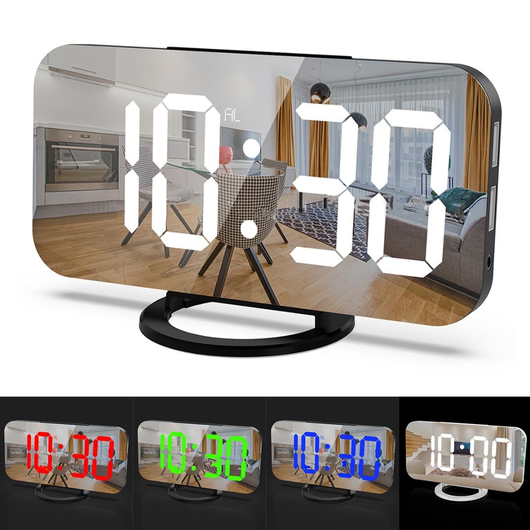 

Цифровой будильник PDTO 6,5-дюймовый большой дисплей со светодиодным зеркалом Электронные часы