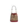 Handbag Dempsey 14 Dancing Kitten Print Drawstring Closure Coated Canvas and Fine Pebbled Leather Bucket Bag Handle Shoulder Crossbody Bag Mini