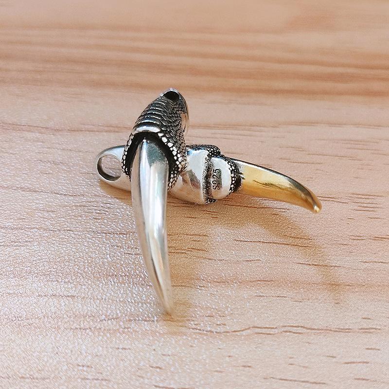 New Style Stylish Hip Hop Handsome Mens Silver Dragon Claw Pendant Necklace