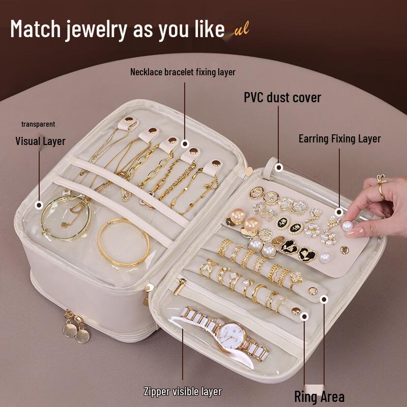 MDNG Double-Layer PU Makeup & Jewelry Storage Bag