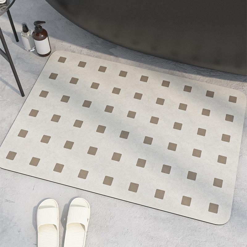 Modern Simple Marble Diatom Mud Floor Mat, Bathroom Non-Slip Floor Mat, Bathroom Door Water-Absorbing Quick-Drying Floor Mat