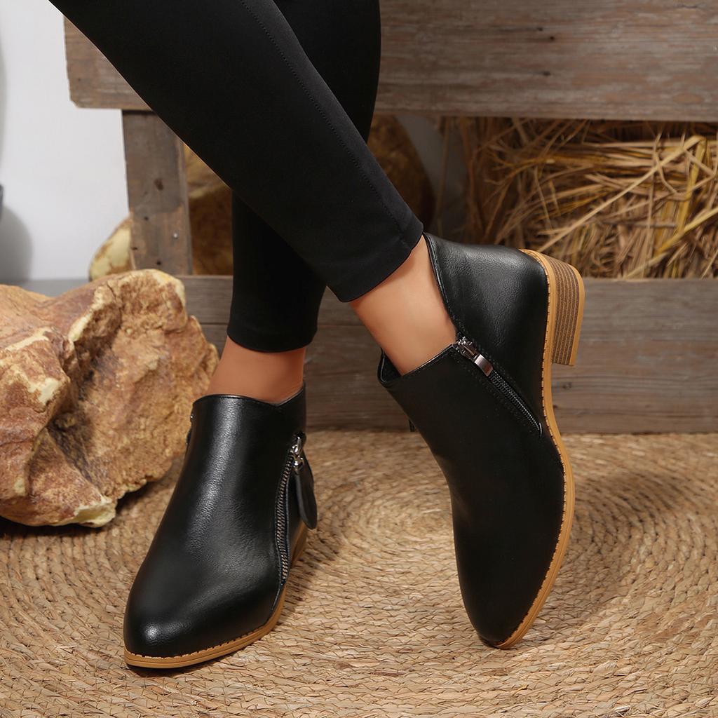 New Autumn/winter Women's Boots, Double Zipper, Plus Size Women's Ankle Boots