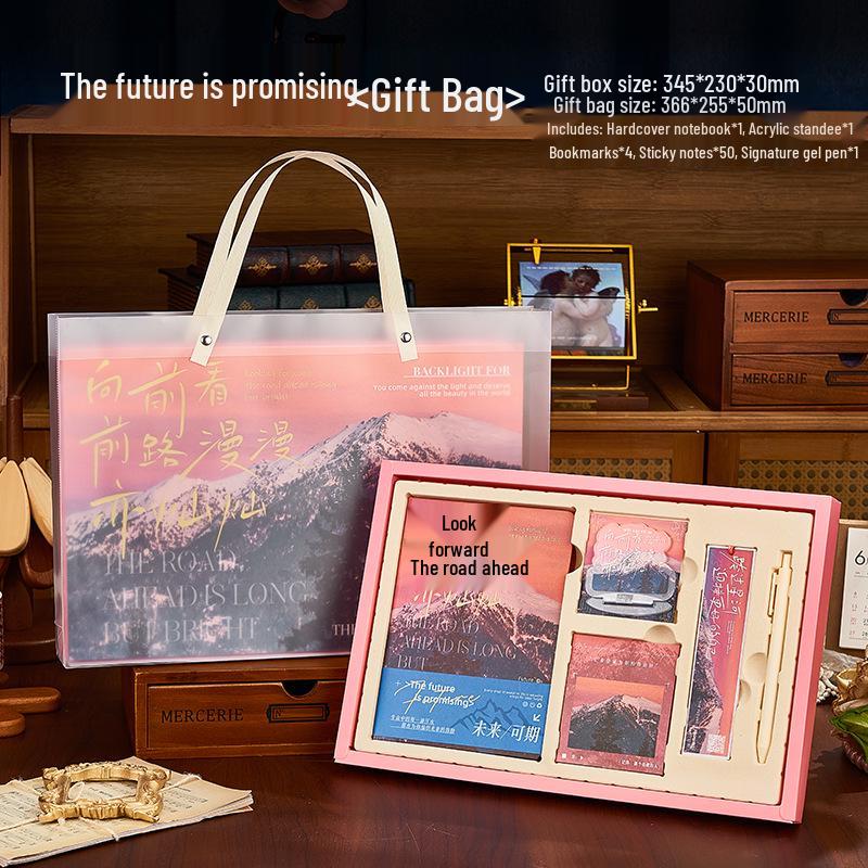 New Year Gift Box: Notebook Set for Students - Diary & Simple Planner with Hot Stamping