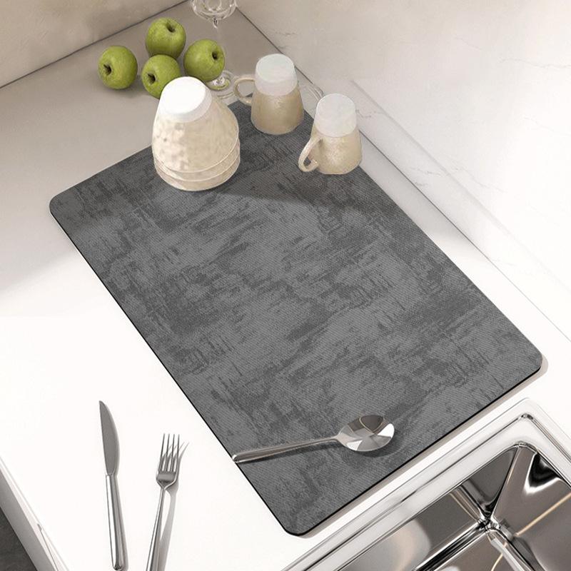 Kitchen Drain Mat Countertop Slip-resistant Moisture-wicking Mat Countertop Dish Drain Mat Coffee Machine Table Top Tea Mat