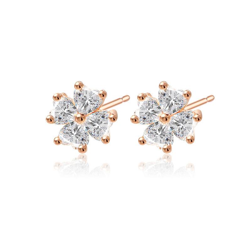 Серьги из стерлингового серебра S925. Серьги «Любовь с четырьмя листьями травы».