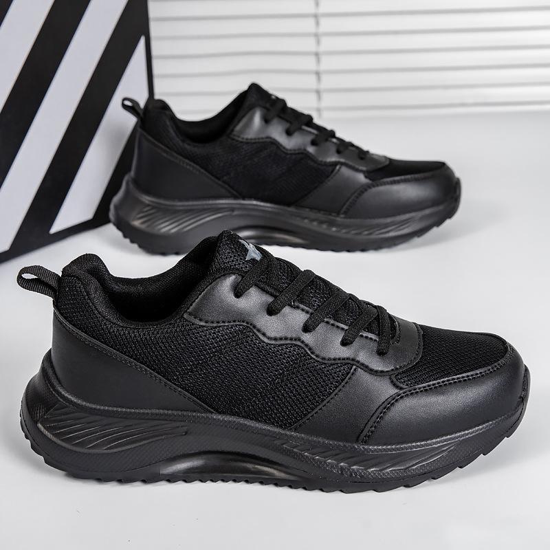 

Мужская обувь осень-зима, новая сетчатая мужская обувь большого размера с мягкой подошвой, повседневная мужская обувь, универсальная трендовая мужская спортивная обувь, легкие кроссовки 38 чёрный