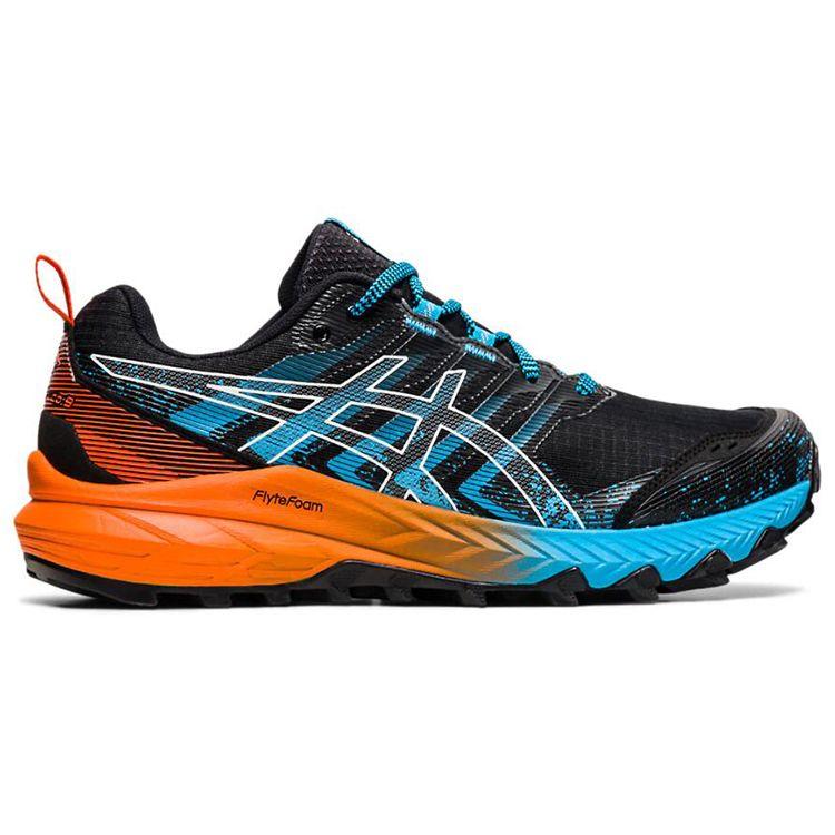 Asics Scarpe da Ginnastica da Uomo Gel Trabuco 9 Nero Blu Arancio Bianco 1011B030-002
