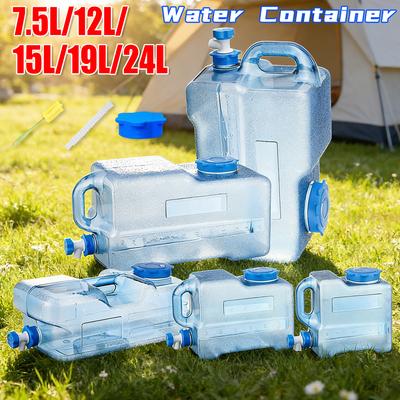 7.5L/12L/15L/19L/24L Camping Water Container with Faucet Large Capacity Emergency Water Storage for Vehicle Car Outdoor Camping