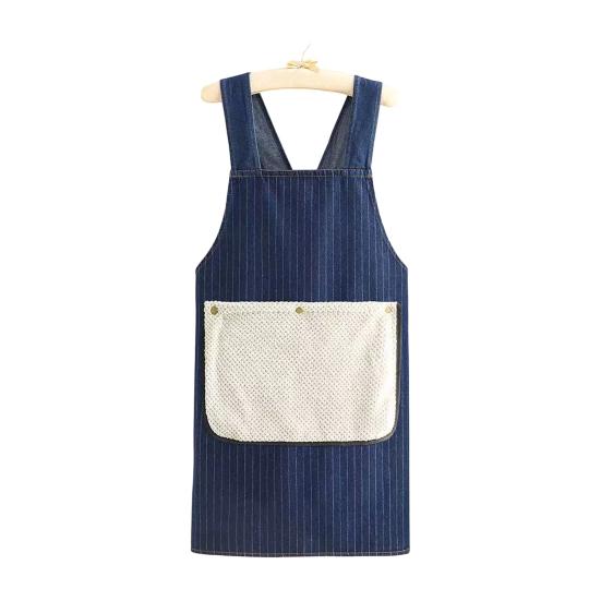 

Фартук для выпечки с перекрестной спинкой, хлопковый кухонный фартук в японском стиле с двумя карманами, регулируемыми лямками, для готовки, садоводства B