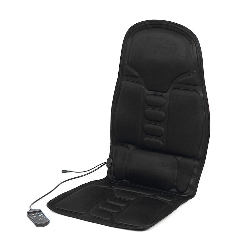 12W Chair Cushion Car Home Heating Vibrator Car Seat Chair Massager Office Lumbar Neck Mattress Pain Relief Electric Back Massager AC 110-230V