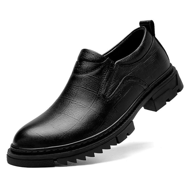 Spring and Autumn Large Size Men's Low Top Loafer Leather Shoes Men's Casual Business Fashion Dress Foot Sleeve Men's Shoes
