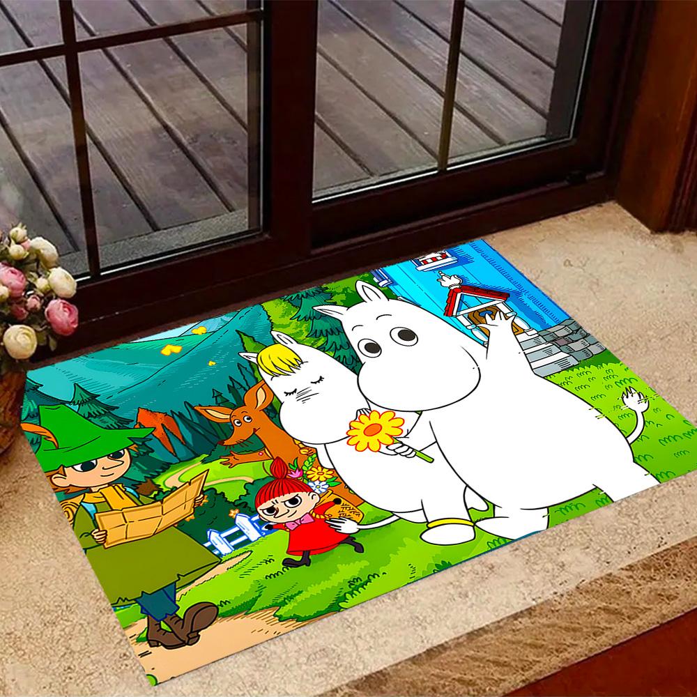 Tappeti Antiscivolo a Tema Avventura della Famiglia Moomin - Arredamento per la Casa in Poliestere, Adatti per Camere da Letto, Soggiorni, Ingressi, Studi e Decorazioni
