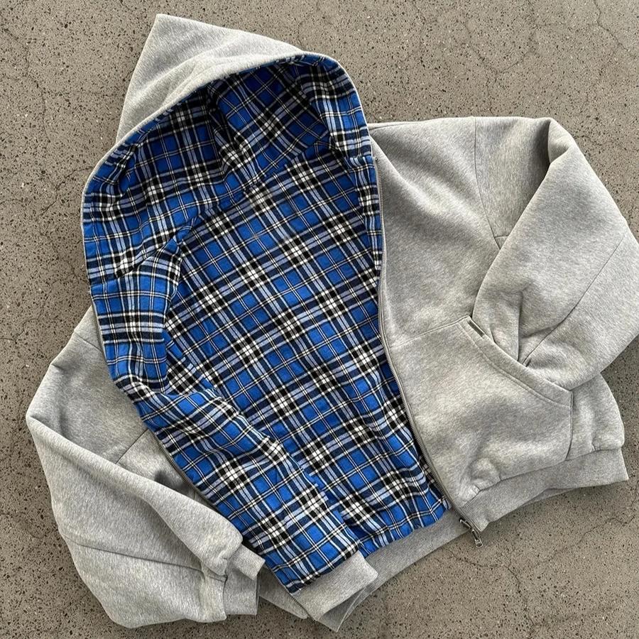 

RogueWave Корейский Темный Простой Повседневный Свитшоты на молнии с двусторонним принтом Новые Популярные Необходимые Дышащие Однотонные с Длинными Рукавами Эстетичная Одежда M