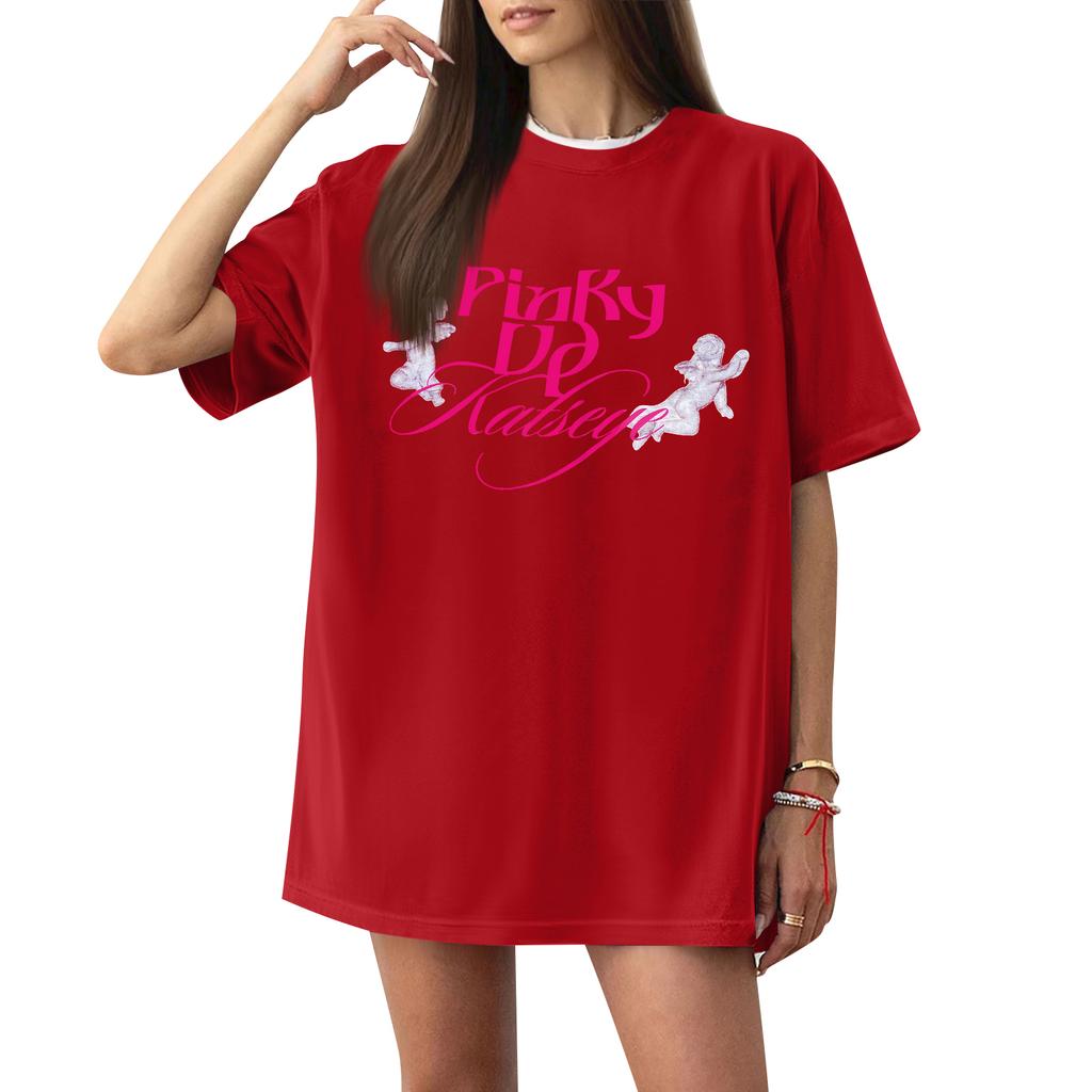 Womens Casual Short Sleeve T Shirt Loose Fit Graphic Print Crew Neck Lightweight Top for Everyday Wear