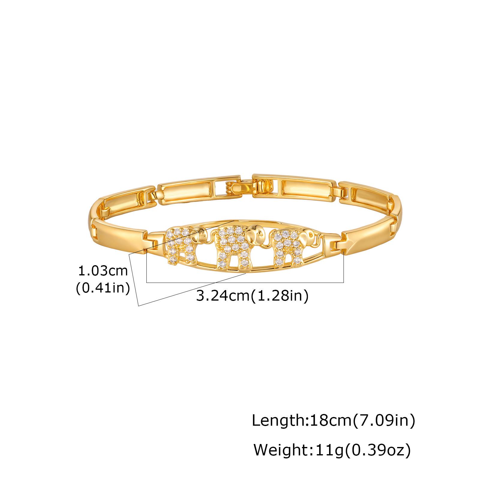 Niche Design Women S Bracelet, Micro-Inlaid Zircon Copper Elephant Bend Bamboo Bracelet Pbr-306