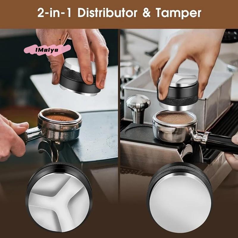 5Pcs Espresso Accessories Kit, Coffee Distributor and Tamper Leveler, WDT Tool and Dosing Funnel Set, Fits 51mm, 54mm, 58mm
