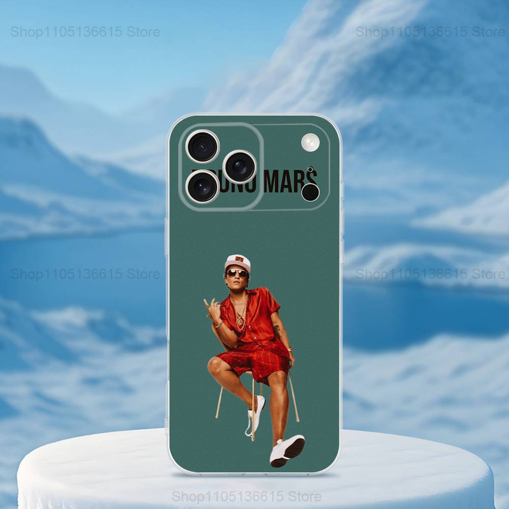 Cool B-Bruno M-Mars Singer Case For iPhone X,XS,SE,12,15,Pro,17,Plus,11,Max,13,XR,14,16,Mini,Transparent Soft Cover