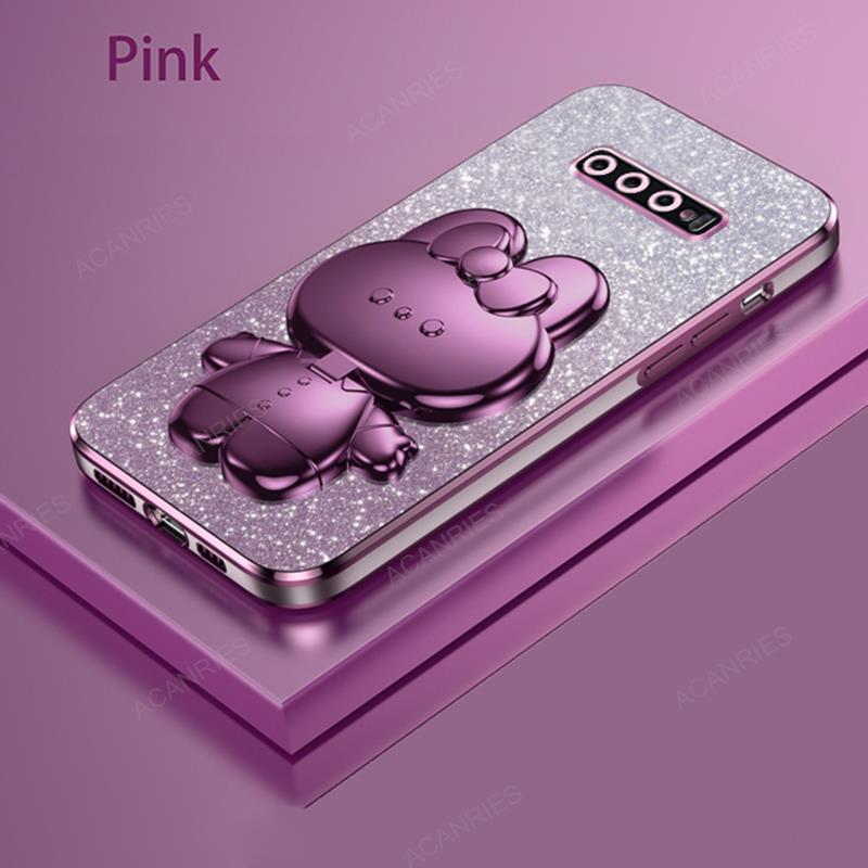 

Милый 3D Кролик Макияж Зеркало Подставка Покрытие Мягкий Чехол Для Samsung Galaxy S10 Plus Блестящий Защитный Чехол Задняя Крышка S 10 S10plus Funda A11