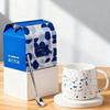 500ml creative design ink blue ceramic cup coffee cup couple water cup breakfast oatmeal cup holiday gift porcelain cup