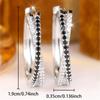 Chic Silver Color Cross Two Tone Zircon Huggie Earrings for Women Daily Wear and Party