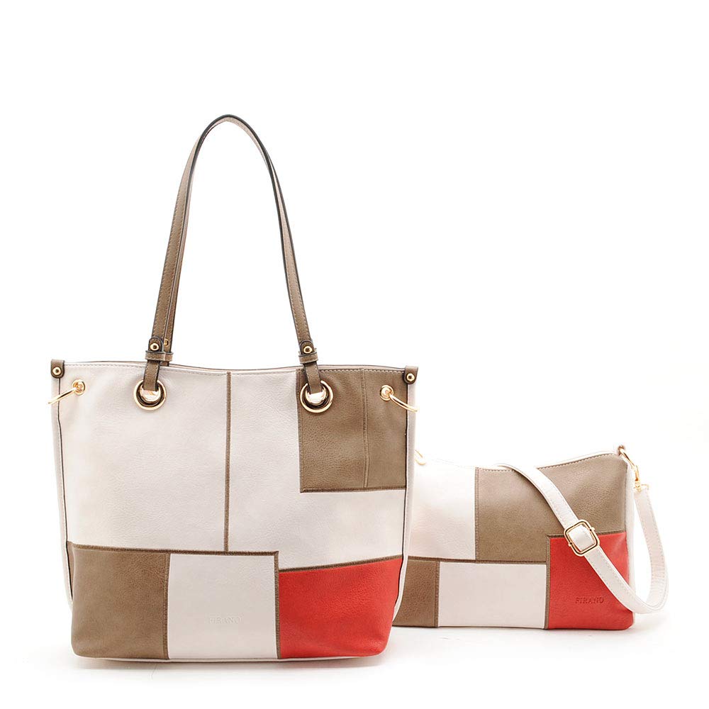 FIRANO Colorful Tote Bag Shoulder Bag Set for White & Women, 401437S,