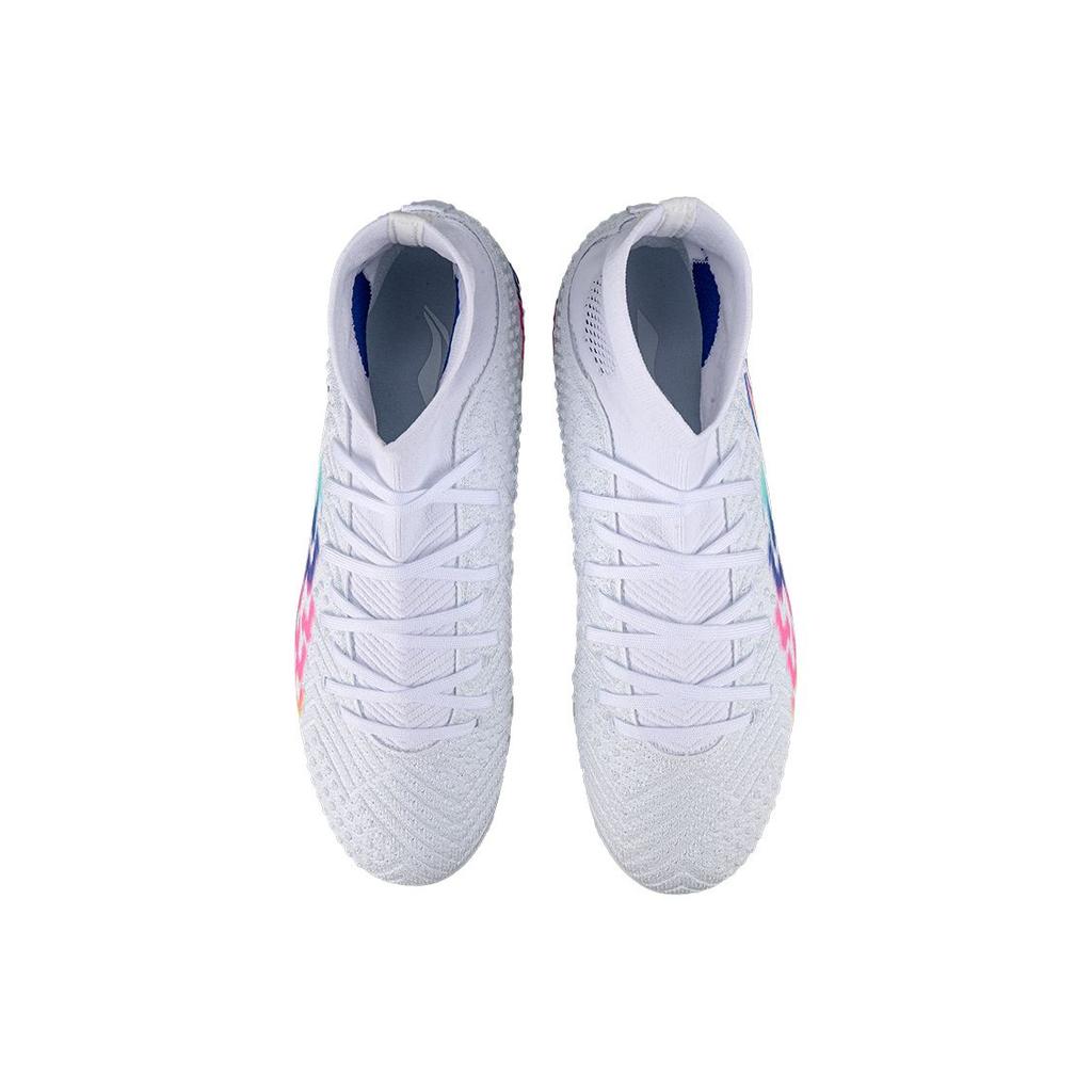 Li Ning Bequem Vielseitig TF (Gummistollen) Synthetisches Leder Stoßdämpfende Fußballschuhe Herren Fußballschuhe Blau Weiß Mehrfarbig YSTU021-2