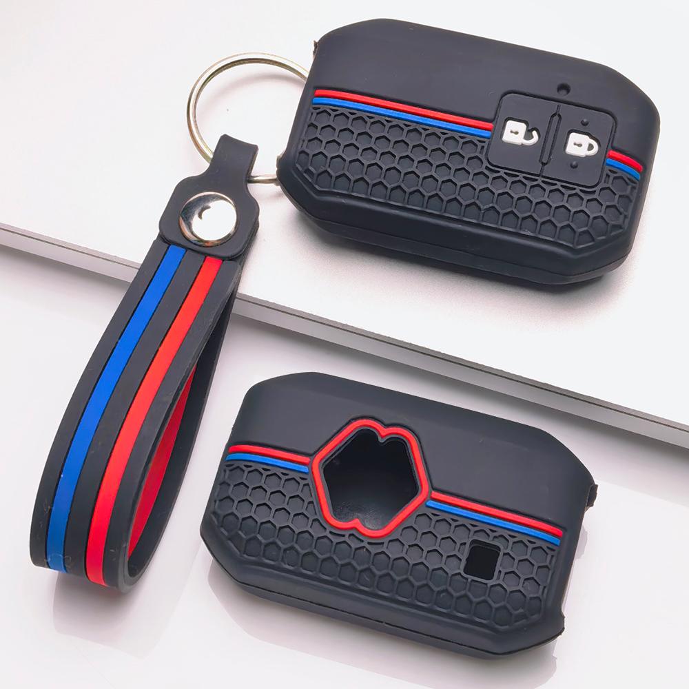 Silicone Car Key Fob Cover for Suzuki Swift Ertiga Ignis Baleno XL7 Ciaz Dzire Wagon with Keychain Honeycomb Texture Shockproof Car Remote Key Sleeve