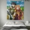 The Rising of the Shield Hero Wall Tapestry Aesthetic Wall Hanging Printed Fabric Blanket Decorative Tapestries for Bedroom Living Room Home Decor