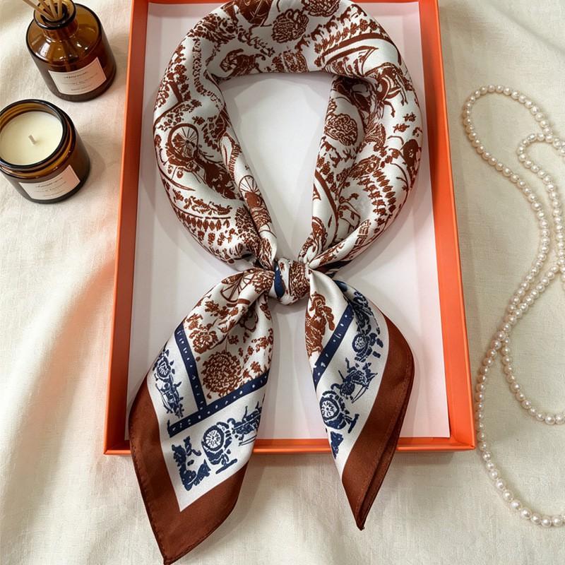 100% Mulberry Silk Scarf 70x70cm Square Neck Wrap Outdoor Air Conditioner Shawl Fashion Headscarf