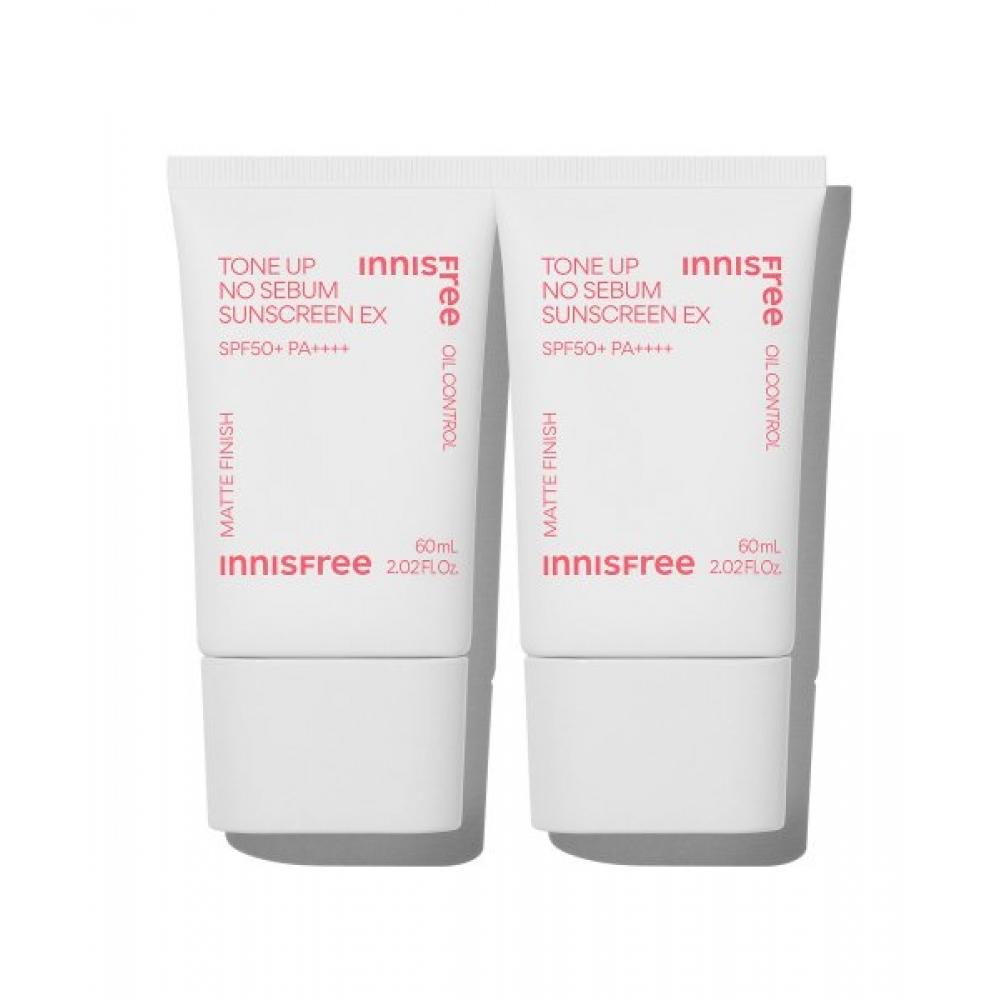 

Innisfree Солнцезащитный крем Tone Up No Sebum Ex Spf 50+ Pa4+ 60 мл 2 FREE