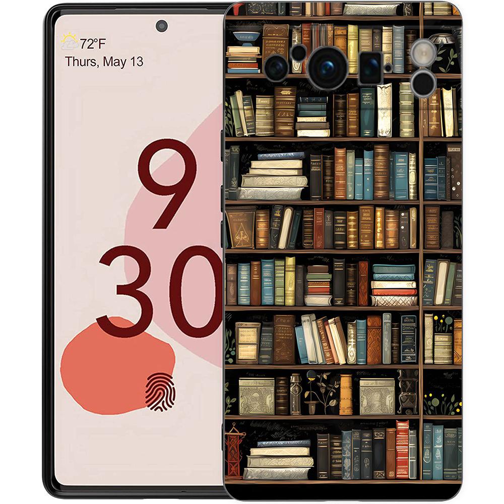 Luxury TPU Phone Case For Google Pixel 9 8 8A 7 7A 6 Pro XL 6A 5G Read Books Illustration Black Soft Back Cover